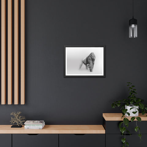 Majestic Gorilla Framed Poster | Monochrome Wall Art for Animal Lovers