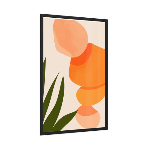 Agora 3 - Modern Abstract Framed Poster - Earthy Tones for Home Décor