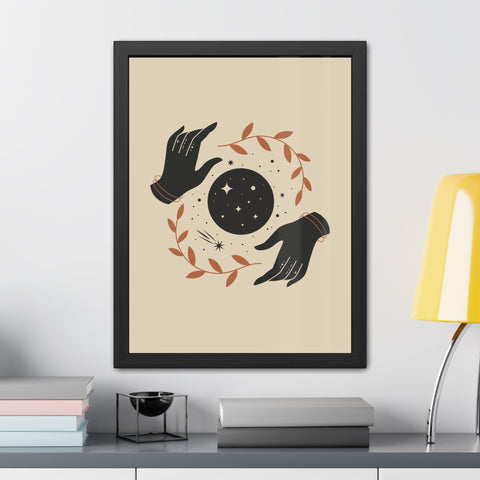 Witchcraft - Celestial Hands Framed Poster – Bohemian Wall Art for Home Decor