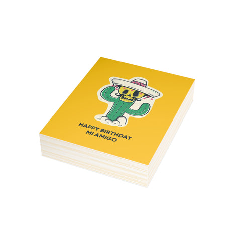 'Happy Birthday Mi Amigo' Cactus Skull Birthday Card — Birthday Greeting Card - Illustrated, Funny, Snarky, Modern