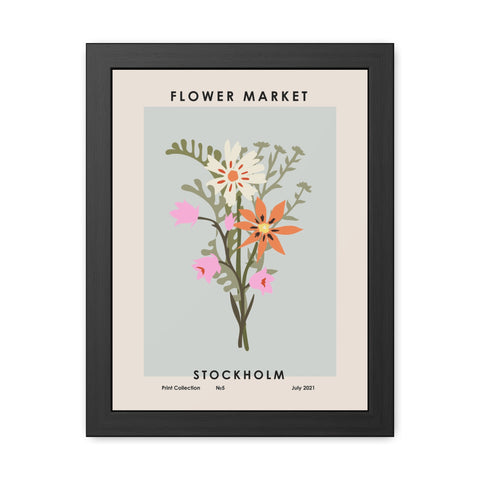 Flower Market - Stockholm - Botanical Framed Poster - Flower Market Stockholm Art Print