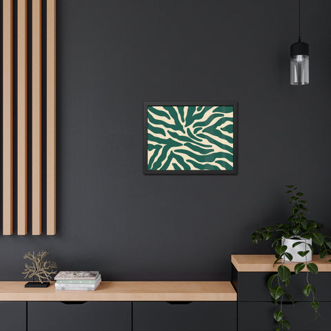 Mer 3 - Abstract Zebra Print Framed Poster - Modern Wall Art for Home Décor
