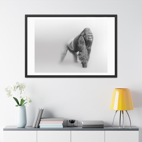 Majestic Gorilla Framed Poster | Monochrome Wall Art for Animal Lovers