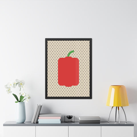 Gamba 1 - Modern Pepper Framed Poster - Minimalist Kitchen Decor