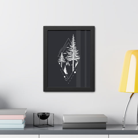 Treecraft 2 - Modern Nature Framed Poster - Geometric Forest Wall Art