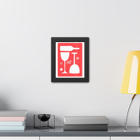 Wine Country 5 - Modern Abstract Framed Poster - Wine Glass & Bottle Art