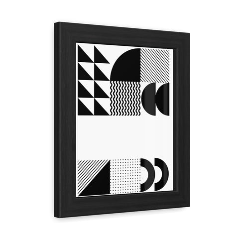 Modernica 6 - Modern Abstract Framed Poster - Black and White Geometric Wall Art