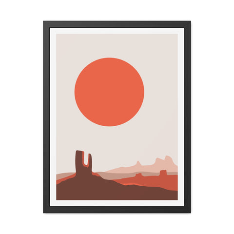 Desert Sun 3 - Desert Sunset Framed Poster - Minimalist Wall Art for Home Decor
