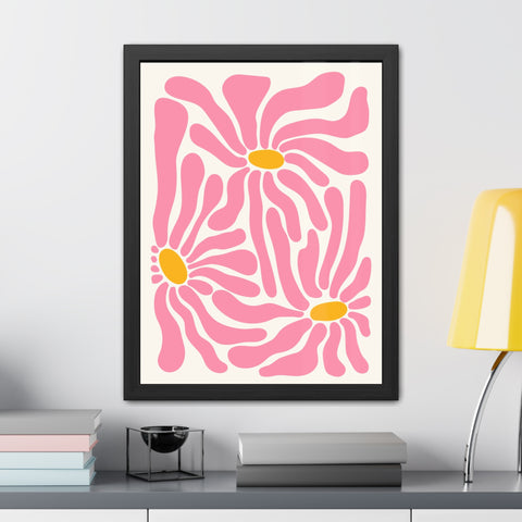 Natural Formation 7 - Botanical Framed Poster - Vibrant Pink Floral Art for Home Decor
