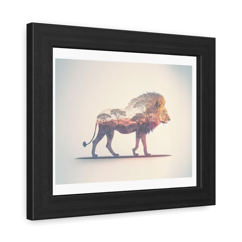 Lionscape - Majestic Lion Framed Poster - Wildlife Art for Home Decor