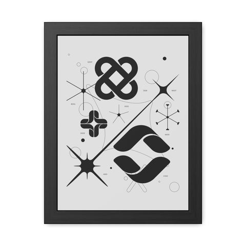 Gridlock 2 - Modern Abstract Framed Posters - Minimalist Wall Art for Home Decor