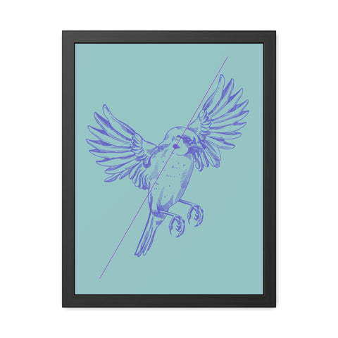 Wings 4 - Blue Bird Framed Poster - Elegant Wall Art for Home Decor