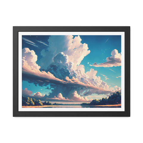 Cloudscape - Serene Landscape Framed Poster - Ideal for Home Decor & Gifting