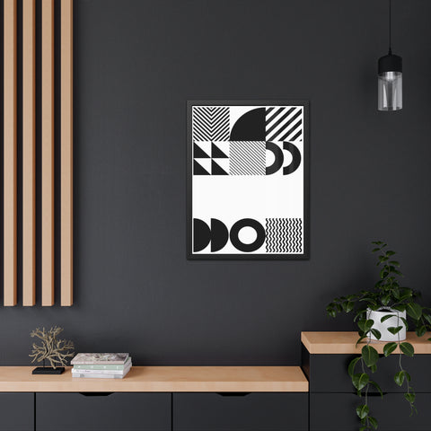 Modern Geometric Framed Posters - Minimalist Black & White Wall Art