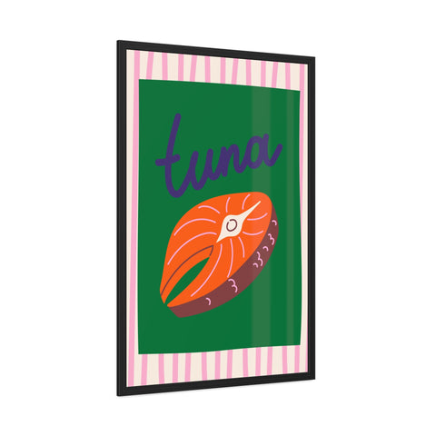 Whimsical Tuna Framed Poster - Fun Kitchen Decor for Seafood Lovers