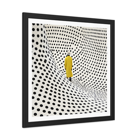 Dotted 2 - Modern Framed Poster - Yellow Coat & Polka Dot Design
