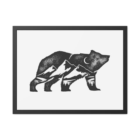 Mountain Bear - Framed Poster – Nature-Inspired Wall Art for Outdoor Enthusiasts