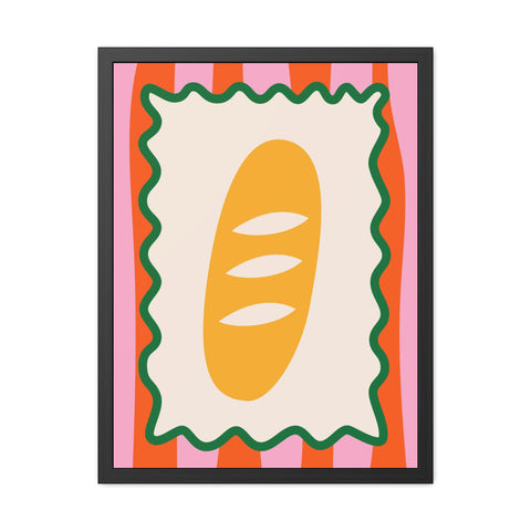 Whimsical Bread Framed Poster - Colorful Kitchen Wall Art