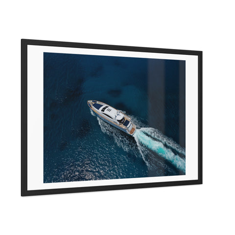 In the water - Nautical Framed Poster - Luxury Yacht at Sea Wall Art