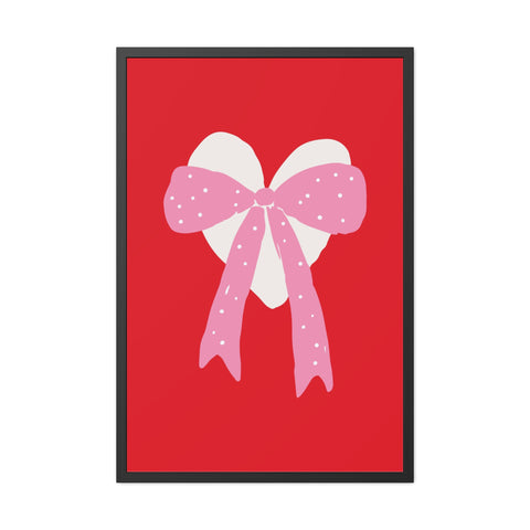 With a bow 2 - Heart Ribbon Framed Poster - Perfect for Valentine's Day Decor