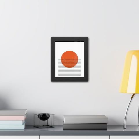Ink Stamp 3 - Minimalist Sunset Framed Poster - Modern Home Decor Art