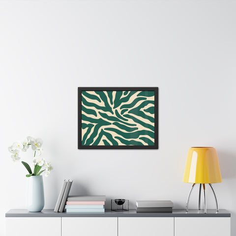 Mer 3 - Abstract Zebra Print Framed Poster - Modern Wall Art for Home Décor