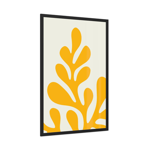 Stratica 1 - Modern Abstract Framed Poster – Yellow Organic Design for Home Decor