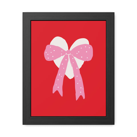 With a bow 2 - Heart Ribbon Framed Poster - Perfect for Valentine's Day Decor