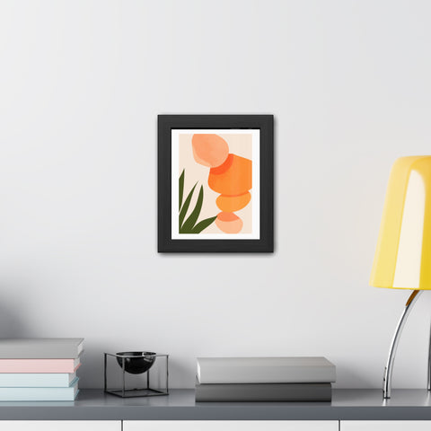Agora 3 - Modern Abstract Framed Poster - Earthy Tones for Home Décor