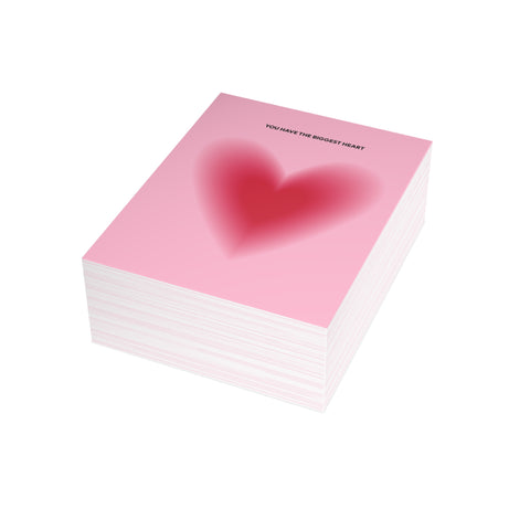 “You Have the Biggest Heart” Pink Heart Greeting Card — Thank You Greeting Card - Illustrated, Funny, Snarky, Modern
