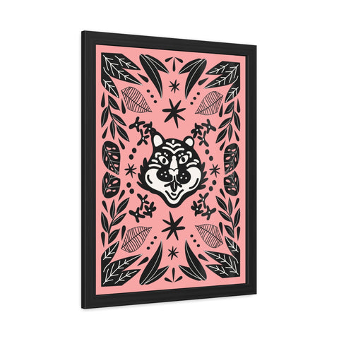 Mirror 3 - Whimsical Wolf Framed Poster - Playful Nature-Inspired Wall Art