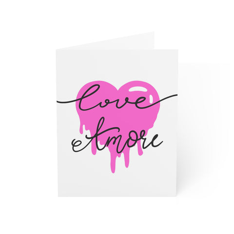 'Love è Amore' Pink Drip Heart Card — Love / Valentine Greeting Card - Illustrated, Funny, Snarky, Modern