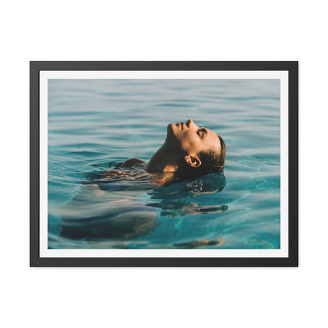 The Dip - Serene Woman Framed Poster - Tranquil Wall Art for Home Decor