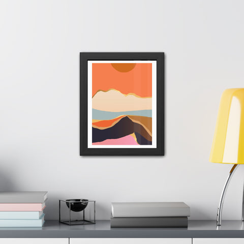 South 2 - Abstract Mountain Framed Poster - Modern Wall Art for Home Decor