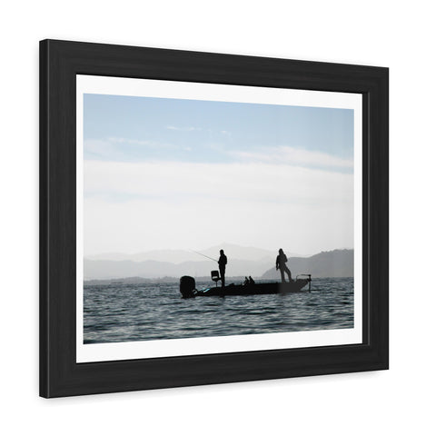 Fishing Boat - Silhouette Framed Poster - Perfect for Outdoor Enthusiasts and Home Decor