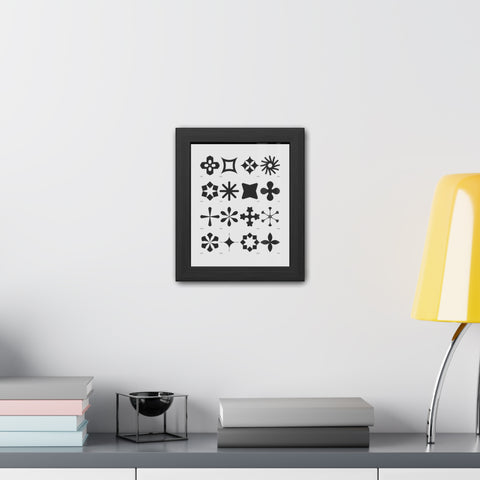 Gridlock 1 - Modern Geometric Framed Poster Art - Stylish Decor for Home and Office