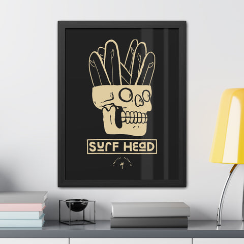 Surf Head Framed Poster - Edgy Wall Art for Surfers and Beach Lovers