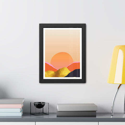 South 3 - Warm Sunset Framed Poster - Modern Home Décor for Nature Lovers