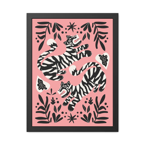 Mirror 4 - Playful Tiger Framed Poster Art for Animal Lovers - Vibrant Wall Decor