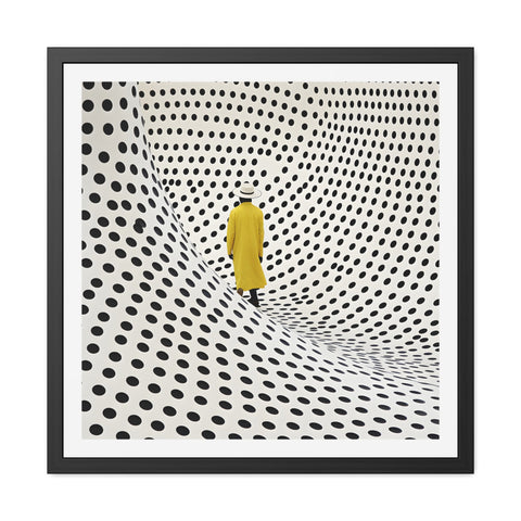 Dotted 2 - Modern Framed Poster - Yellow Coat & Polka Dot Design