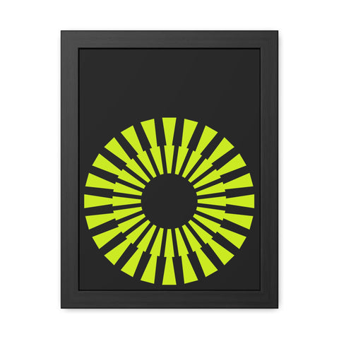 Modernica 2 - Modern Geometric Framed Poster - Bright Yellow Circle Art for Contemporary Spaces