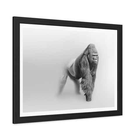 Majestic Gorilla Framed Poster | Monochrome Wall Art for Animal Lovers