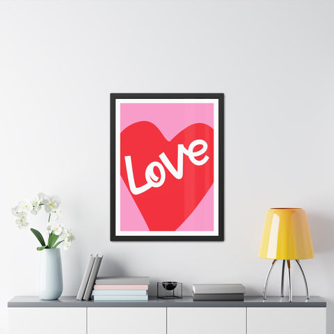 Lovin' - Love Heart Wall Art - Framed Poster, Romantic Decor for Home & Special Occasions