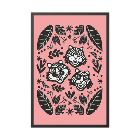 Mirror 5 - Playful Jungle Themed Framed Posters - Tiger and Leopard Artwork for Kids' Rooms