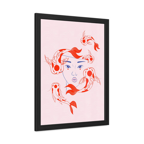 Koi Fish Art Framed Poster - Serene Wall Decoration for Home Decor Enthusiasts