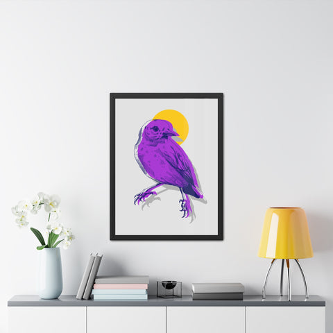 Wings 3 - Purple Bird Framed Poster - Modern Home Décor