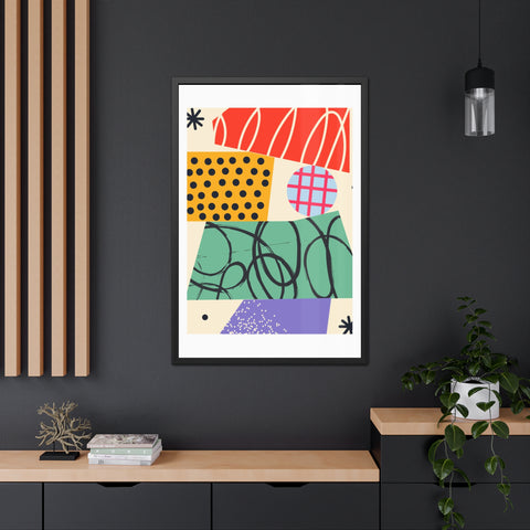 Kurian 10 - Abstract Geometric Framed Posters for Modern Decor | Vibrant Wall Art