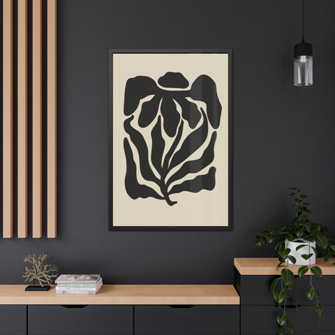 Boho Floral 3 - Abstract Leaf Framed Poster | Modern Wall Art Decor for Nature Lovers