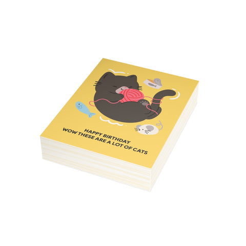 Happy Birthday Wow These ara a lot of cats — Birthday Greeting Card - Illustrated, Funny, Snarky, Modern