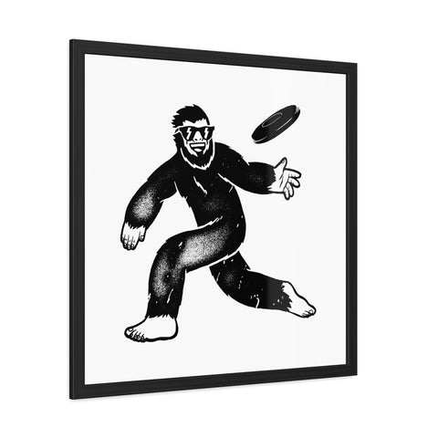 Frisbee - Cool Sasquatch Framed Poster - Fun Wall Art for Outdoorsy Decor